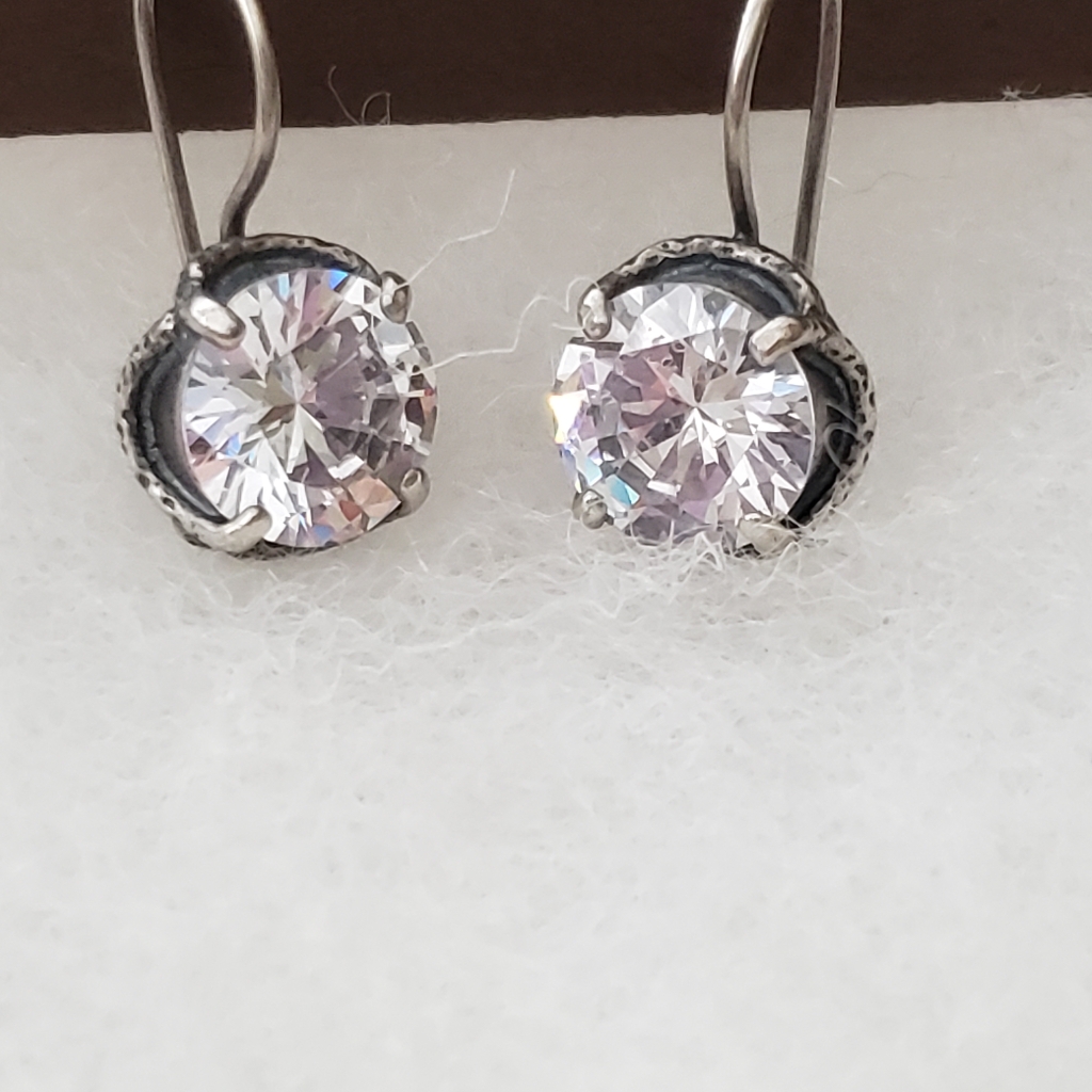 Silpada Rare Sterling Silver Dazzling Cz 'Center Stage' Earrings W1863 Htf
